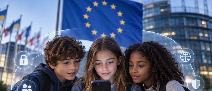 Capa da publicação EU Kids Act: novas regras da Europa para menores nas redes