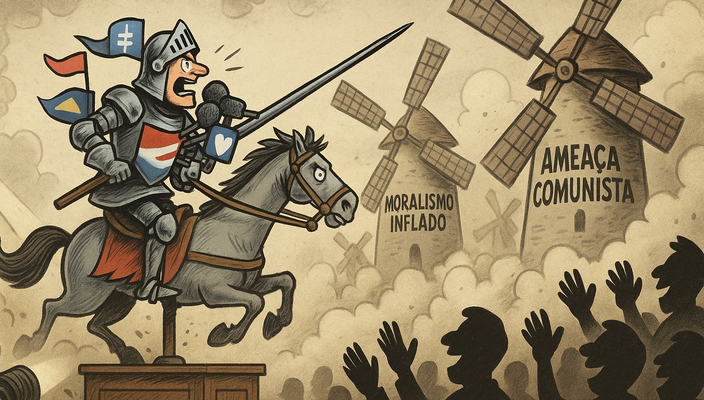 Capa da publicação Dom Quixote: como políticos criam inimigos imaginários
