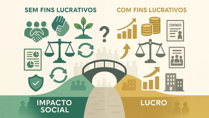 Capa da publicação Instituto com  x sem fins lucrativos: comparação