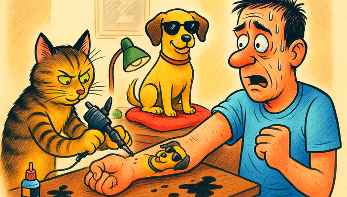Capa da publicação Nova lei criminaliza tatuagens e piercings em animais